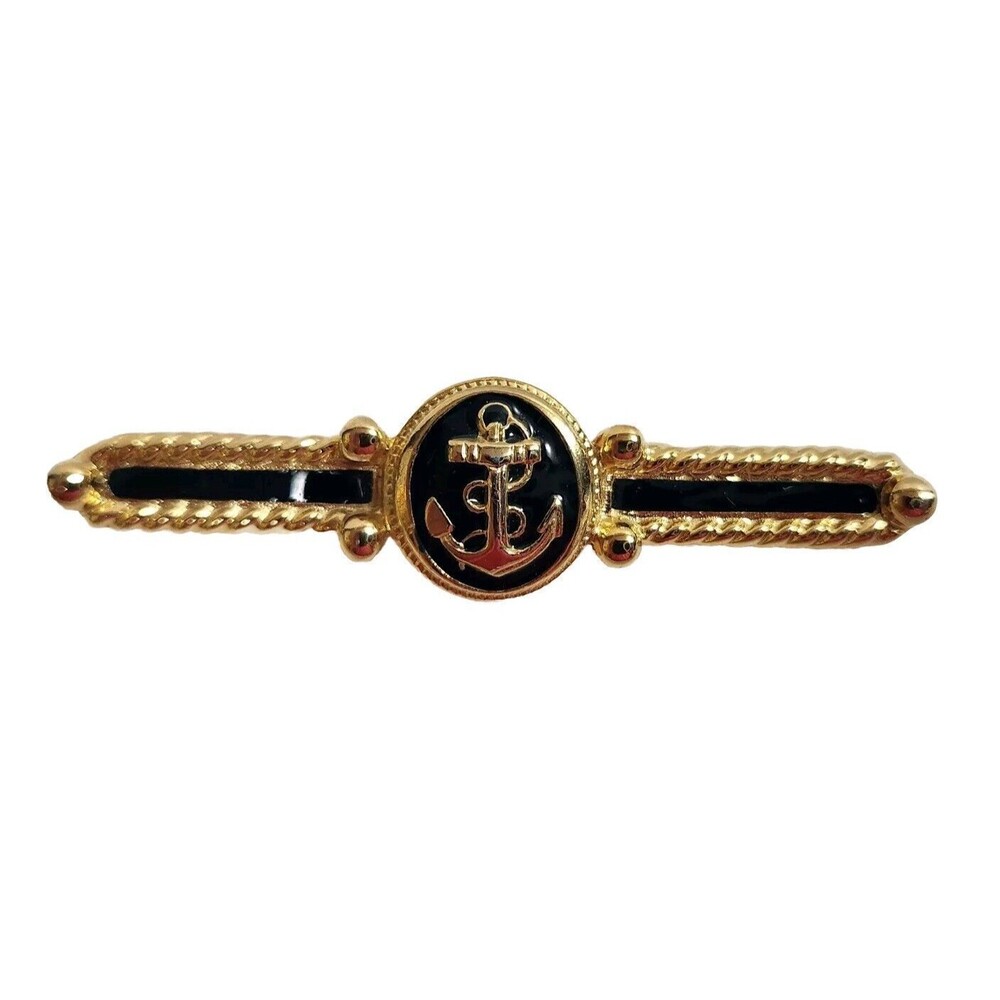 Anchor Pin  Motorcycle Hat Cap Blazer Gold Toned  Red & Blue!